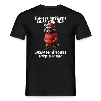 Drôle de raton laveur disant Amoureux des animaux Drôle de raton laveur - T-shirt homme - noir - Devant - AI Model Male 178 light (178cm)
