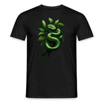 Grüner Baumpython Schlangen Liebhaber Terrarium - Männer T-Shirt - Schwarz - Vorne - AI Model Male 178 light (178cm)