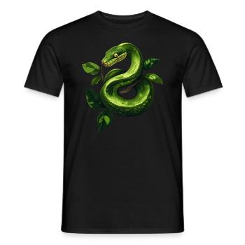 Green Tree Python Snakes Lover Terrarium - Men's T-Shirt - black - Front - AI Model Male 178 light (178cm)