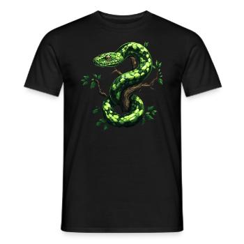Green Tree Python Snakes Lover Terrarium - Men's T-Shirt - black - Front - AI Model Male 178 light (178cm)