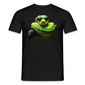 Green Tree Python Snakes Lover Terrarium - Men's T-Shirt - black - Front - AI Model Male 178 light (178cm)