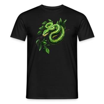 Green Tree Python Snakes Lover Terrarium - Men's T-Shirt - black - Front - AI Model Male 178 light (178cm)