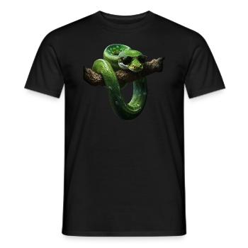 Green Tree Python Snakes Lover Terrarium - Men's T-Shirt - black - Front - AI Model Male 178 light (178cm)