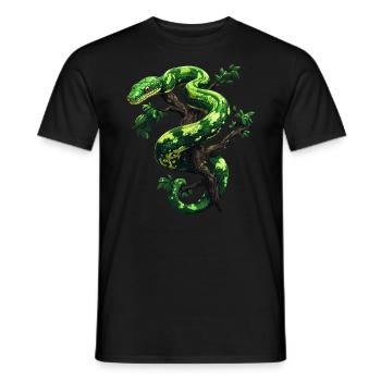 Green Tree Python Snakes Lover Terrarium - Men's T-Shirt - black - Front - AI Model Male 178 light (178cm)
