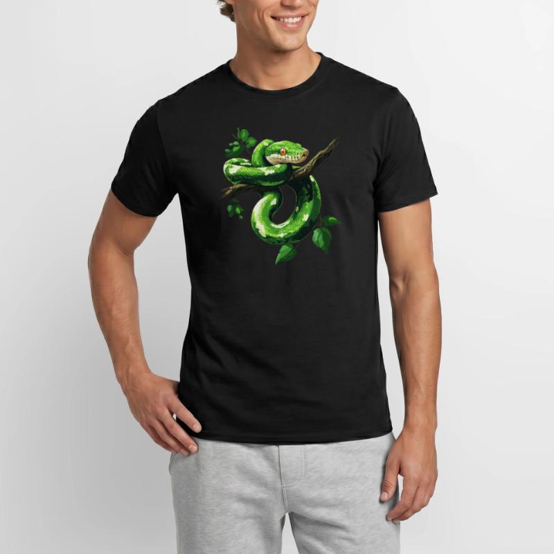Green Tree Python Snakes Lover Terrarium Men’s T-shirt