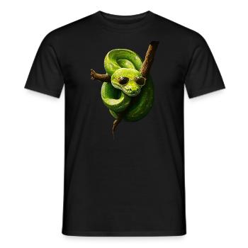Green Tree Python Snakes Lover Terrarium - Men's T-Shirt - black - Front - AI Model Male 178 light (178cm)
