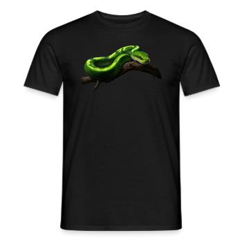 Green Tree Python Snakes Lover Terrarium - Men's T-Shirt - black - Front - AI Model Male 178 light (178cm)