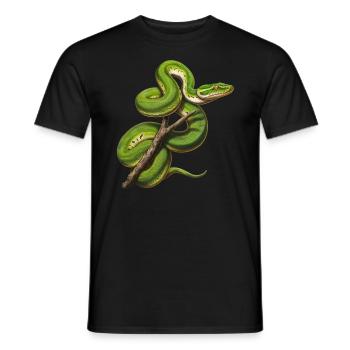 Green Tree Python Snakes Lover Terrarium - Men's T-Shirt - black - Front - AI Model Male 178 light (178cm)