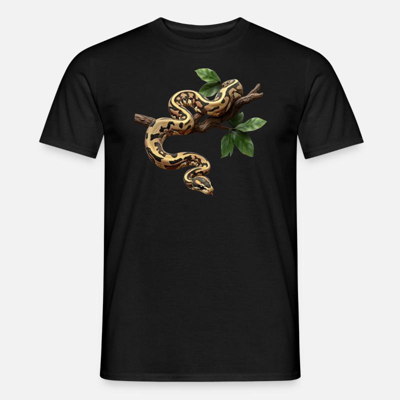 Königspython Schlangen Liebhaber Terrarium Python - Männer T-Shirt - Schwarz