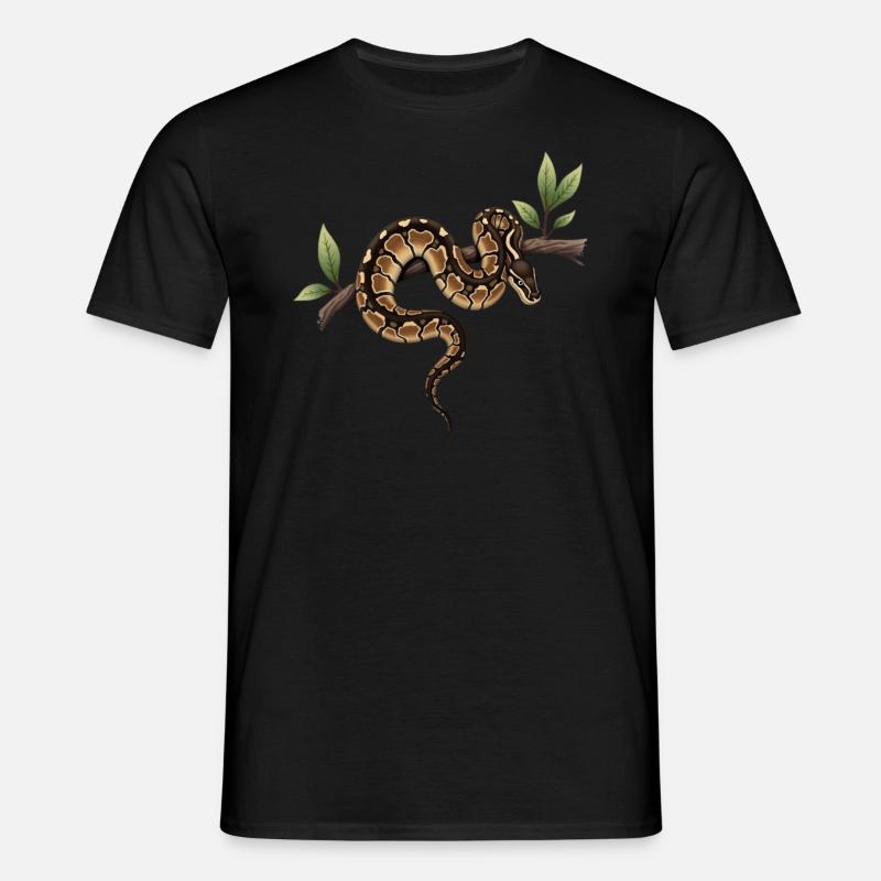 Königspython Schlangen Liebhaber Terrarium Python - Männer T-Shirt - Schwarz