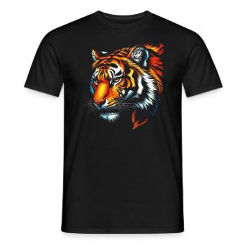 Lustiges Tiger Kunst Tier Natur Wildtier Tiere Zoo - Männer T-Shirt - Schwarz - Vorne - AI Model Male 178 light (178cm)