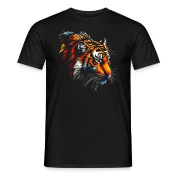 Lustiges Tiger Kunst Tier Natur Wildtier Tiere Zoo - Männer T-Shirt - Schwarz - Vorne - AI Model Male 178 light (178cm)