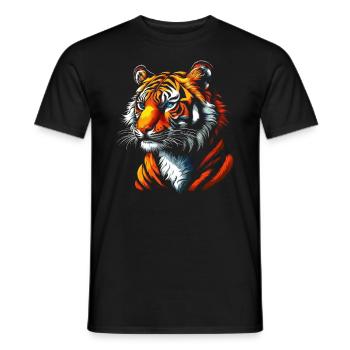 Lustiges Tiger Kunst Tier Natur Wildtier Tiere Zoo - Männer T-Shirt - Schwarz - Vorne - AI Model Male 178 light (178cm)