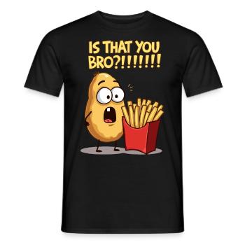 Pomme de terre rencontre frites - T-shirt homme - noir - Devant - AI Model Male 178 light (178cm)
