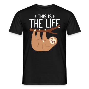 C’est la vie drôle paresseux mignon animal suspendu - T-shirt homme - noir - Devant - AI Model Male 178 light (178cm)