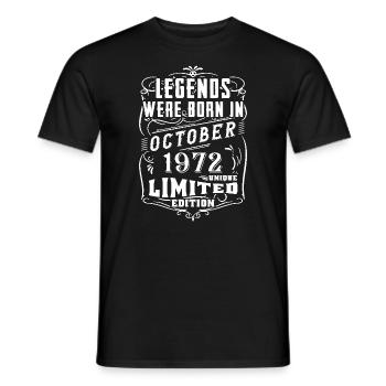 Geburtstag Oktober 1972 Limited Edition Legende - Männer T-Shirt - Schwarz - Vorne - AI Model Male 178 light (178cm)