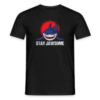 Stay Jawsome Shark Design - Men's T-Shirt - black - Front - AI Model Male 178 light (178cm)
