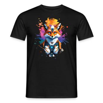 Drôle Renard Renard Art Animal Nature Animaux Animaux Sauvages - T-shirt homme - noir - Devant - AI Model Male 178 light (178cm)