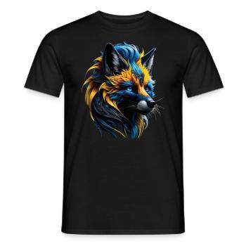 Lustiges Fuchs Fox Kunst Tier Natur Wildtier Tiere - Männer T-Shirt - Schwarz - Vorne - AI Model Male 178 light (178cm)