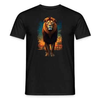 Lion Lover Faune Safari Art Lion Coloré - T-shirt homme - noir - Devant - AI Model Male 178 light (178cm)