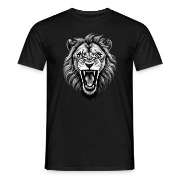 Lion Lover Wildlife Safari Art Lion Colorful - Men's T-Shirt - black - Front - AI Model Male 178 light (178cm)
