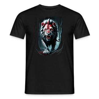 Lion Lover Wildlife Safari Art Lion Colorful - Men's T-Shirt - black - Front - AI Model Male 178 light (178cm)