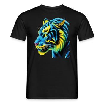 Lustiges Tiger Kunst Tier Natur Wildtier Tiere Zoo - Männer T-Shirt - Schwarz - Vorne - AI Model Male 178 light (178cm)