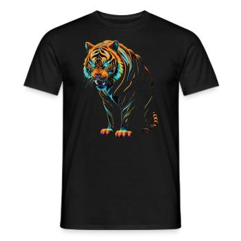 Lustiges Tiger Kunst Tier Natur Wildtier Tiere Zoo - Männer T-Shirt - Schwarz - Vorne - AI Model Male 178 light (178cm)