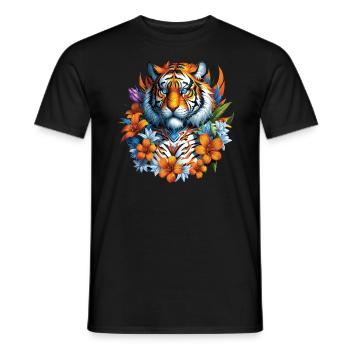 Lustiges Tiger Kunst Tier Natur Wildtier Tiere Zoo - Männer T-Shirt - Schwarz - Vorne - AI Model Male 178 light (178cm)