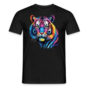 Funny Tiger Art Animal Nature Wildlife Animals Zoo - Men's T-Shirt - black - Front - AI Model Male 178 light (178cm)