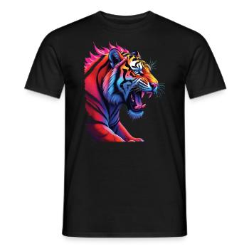 Lustiges Tiger Kunst Tier Natur Wildtier Tiere Zoo - Männer T-Shirt - Schwarz - Vorne - AI Model Male 178 light (178cm)