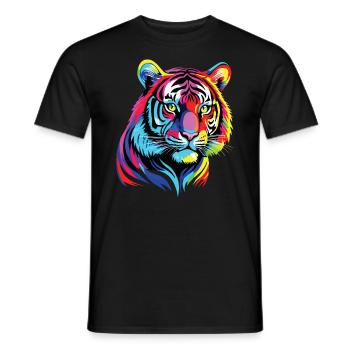 Lustiges Tiger Kunst Tier Natur Wildtier Tiere Zoo - Männer T-Shirt - Schwarz - Vorne - AI Model Male 178 light (178cm)
