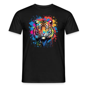 Lustiges Tiger Kunst Tier Natur Wildtier Tiere Zoo - Männer T-Shirt - Schwarz - Vorne - AI Model Male 178 light (178cm)