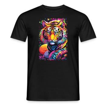 Lustiges Tiger Kunst Tier Natur Wildtier Tiere Zoo - Männer T-Shirt - Schwarz - Vorne - AI Model Male 178 light (178cm)