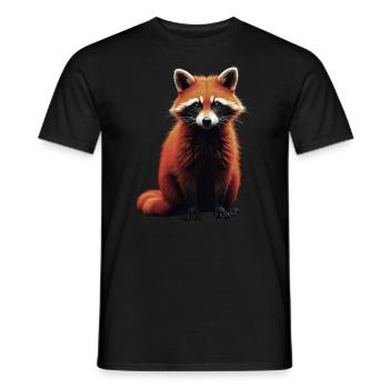 Raccoon Motif Animal Lover Art Artwork - Men's T-Shirt - black - Front - AI Model Male 178 light (178cm)