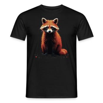 Raccoon Motif Animal Lover Art Artwork - Men's T-Shirt - black - Front - AI Model Male 178 light (178cm)