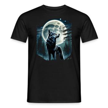 Wolf Lover Wild Animal Art Wolf Colorful Animal - Men's T-Shirt - black - Front - AI Model Male 178 light (178cm)