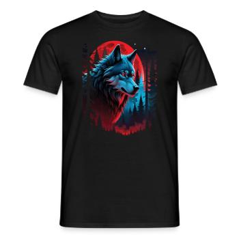 Wolf Lover Wild Animal Art Wolf Colorful Animal - Men's T-Shirt - black - Front - AI Model Male 178 light (178cm)