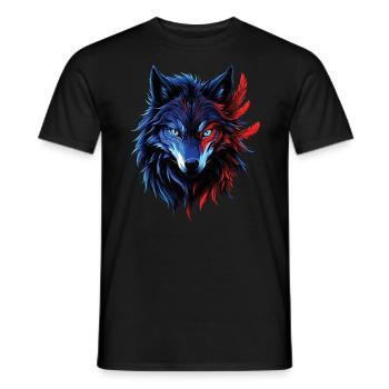 Wolf Lover Wild Animal Art Wolf Colorful Animal - Men's T-Shirt - black - Front - AI Model Male 178 light (178cm)