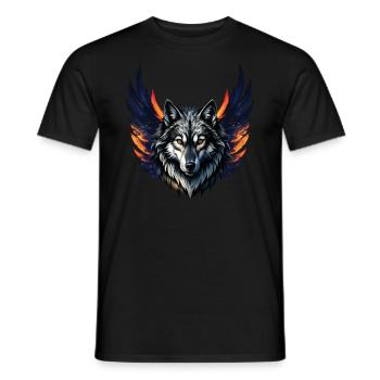 Wolf Lover Wild Animal Art Wolf Colorful Animal - Men's T-Shirt - black - Front - AI Model Male 178 light (178cm)