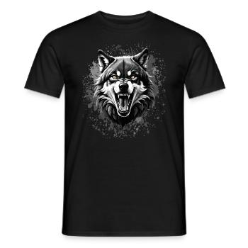 Wolf Lover Wild Animal Art Wolf Colorful Animal - Men's T-Shirt - black - Front - AI Model Male 178 light (178cm)