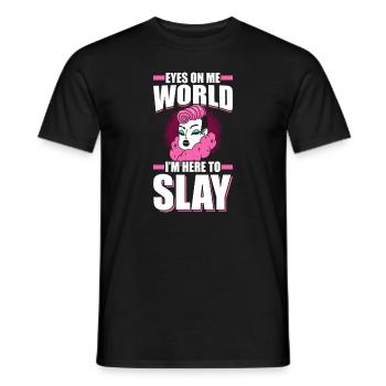 Eyes On Me World - Men's T-Shirt - black - Front - AI Model Male 178 light (178cm)
