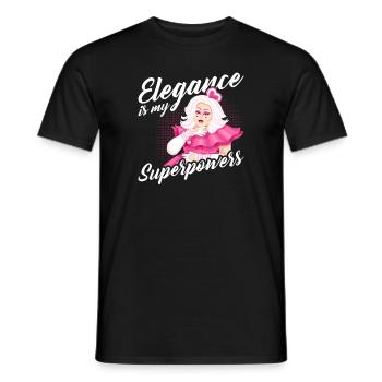 L’élégance est mon superpouvoir - T-shirt homme - noir - Devant - AI Model Male 178 light (178cm)