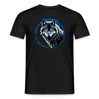 Wolf Lover Wild Animal Art Wolf Colorful Animal - Men's T-Shirt - black - Front - AI Model Male 178 light (178cm)