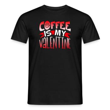 Coffee is my Valentine's Day - Men's T-Shirt - black - Front - AI Model Male 178 light (178cm)