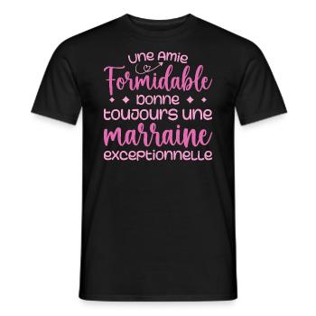 Amie formidable donne une marraine exceptionnelle - T-shirt homme - noir - Devant - AI Model Male 178 light (178cm)