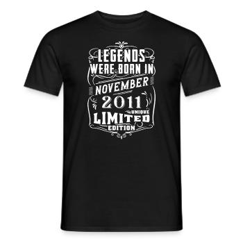Geburtstag November 2011 Limited Edition Legende - Männer T-Shirt - Schwarz - Vorne - AI Model Male 178 light (178cm)
