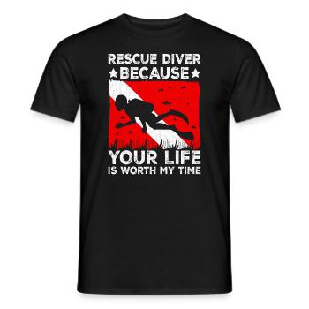 Tauchen Tauchen Lustiger Rettungstaucher - Männer T-Shirt - Schwarz - Vorne - AI Model Male 178 light (178cm)