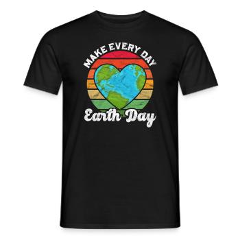 Le Jour de la Terre est toujours le jour Climat Nature Environnement Terre - T-shirt homme - noir - Devant - AI Model Male 178 light (178cm)