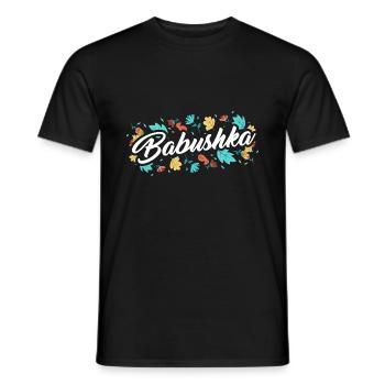 Vintage Babushka Russian Grandma For A Rossiya - Männer T-Shirt - Schwarz - Vorne - AI Model Male 178 light (178cm)